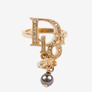 ロゴ×ラインストーンスウィングリング ゴールド ヴィンテージ|ディオール Diorの商品画像