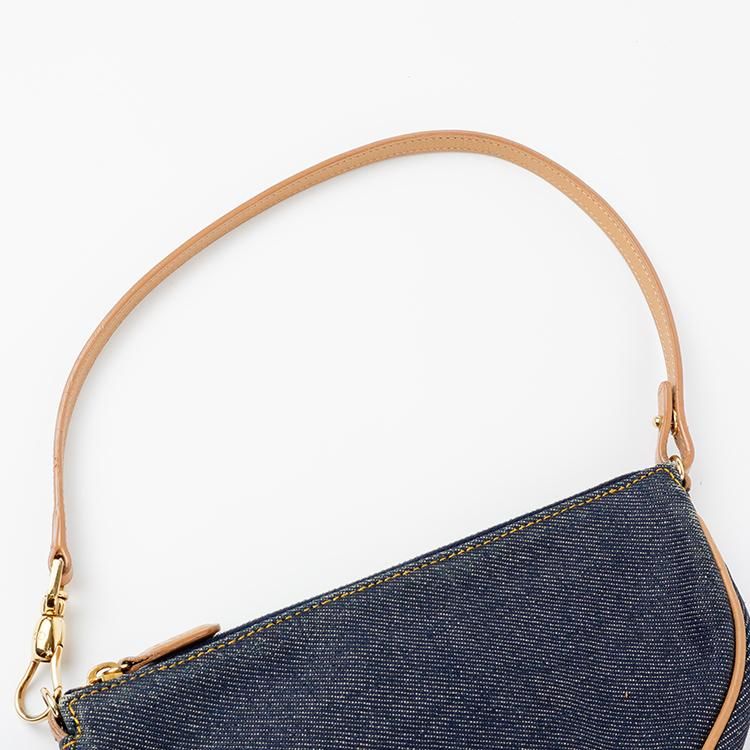 CHRISTIAN DIOR ハンドバッグ ネイビー/ベージュ SADDLE サドル オブリーク ハンドバッグ キャンバス レザー