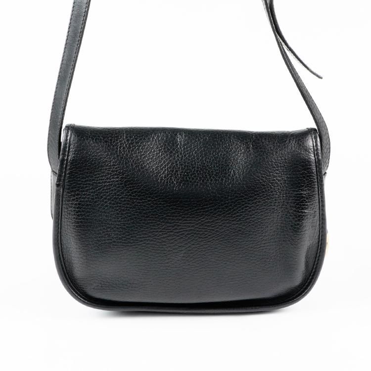 【美品】LOEWE アナグラム刻印フラップショルダーバッグ アナグラム刻印ショルダーバッグ ブラック ヴィンテージ|ロエベ