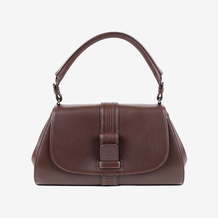 極美品】LOEWE ワンショルダー レザー ゴールド金具 アナグラム 紺 茶