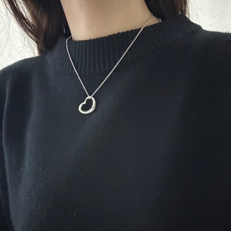 オープンハートネックレス&ピアスセット シルバー ヴィンテージ オープンハートネックレス&ピアスセット シルバー ヴィンテージ