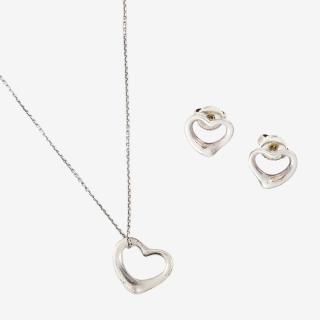 オープンハートネックレス＆ピアスセット シルバー ヴィンテージ|ティファニー TIFFANYの商品画像