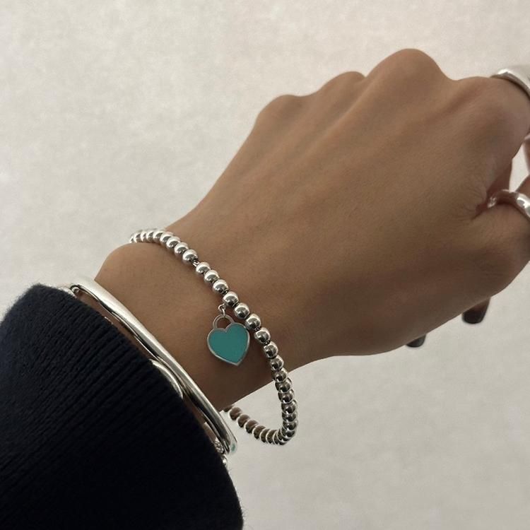 リターントゥハートタグビーズブレスレット シルバー×ブルー リターントゥハートタグビーズブレスレット シルバー×ブルー