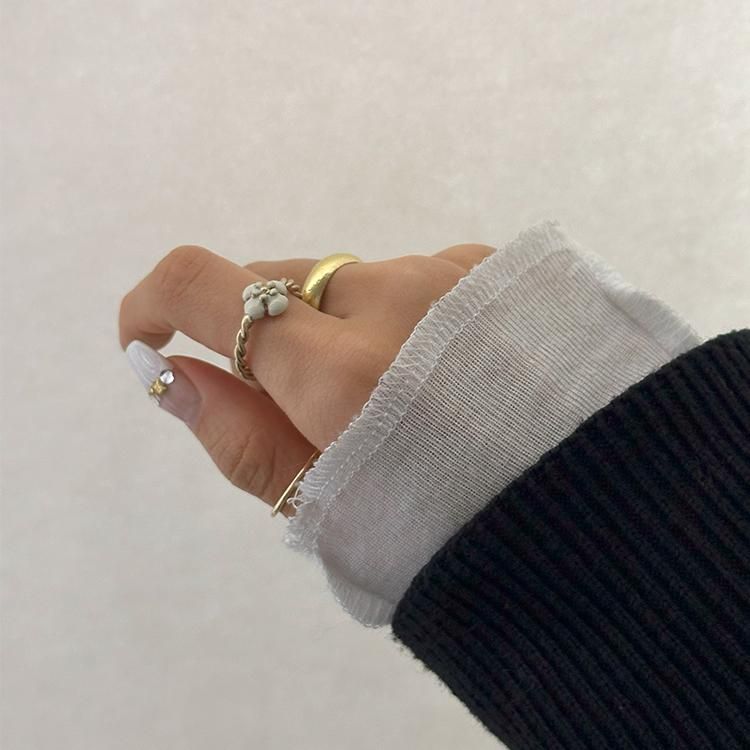 カメリアリング B14V ゴールド×ホワイト ヴィンテージ|シャネル CHANEL 