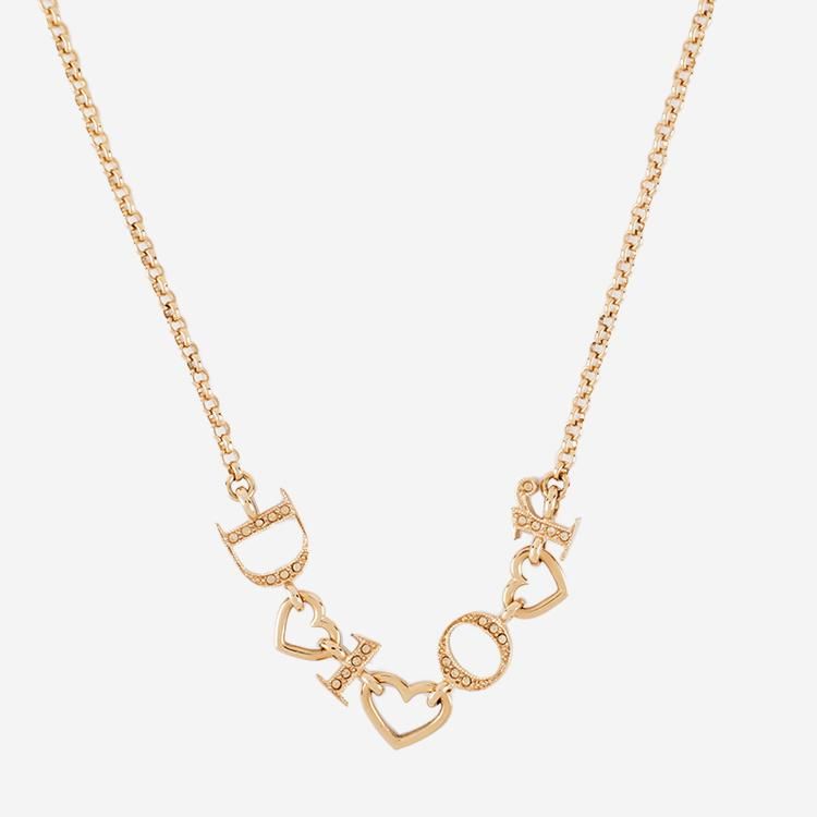 ロゴ×ハートネックレス ゴールド ヴィンテージ|ディオール Dior