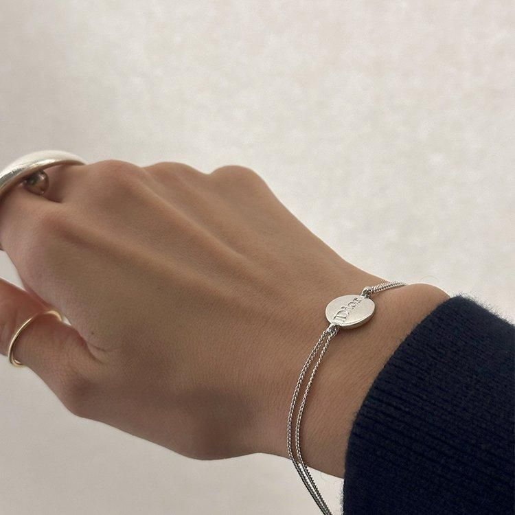 ロゴラウンドダブルチェーンブレスレット シルバー ヴィンテージ ロゴラウンドダブルチェーンブレスレット シルバー ヴィンテージ