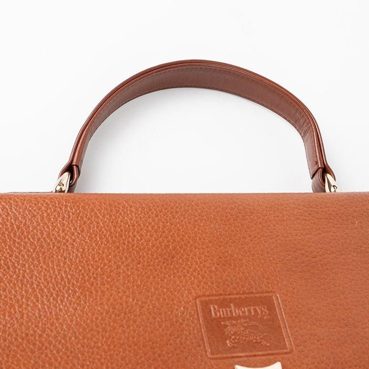 美品☆ Burberrys ブラウン レザー ハンドバッグ ヴィンテージ バーバリー バーバリーズ ハンドバッグ レザー ブラウン