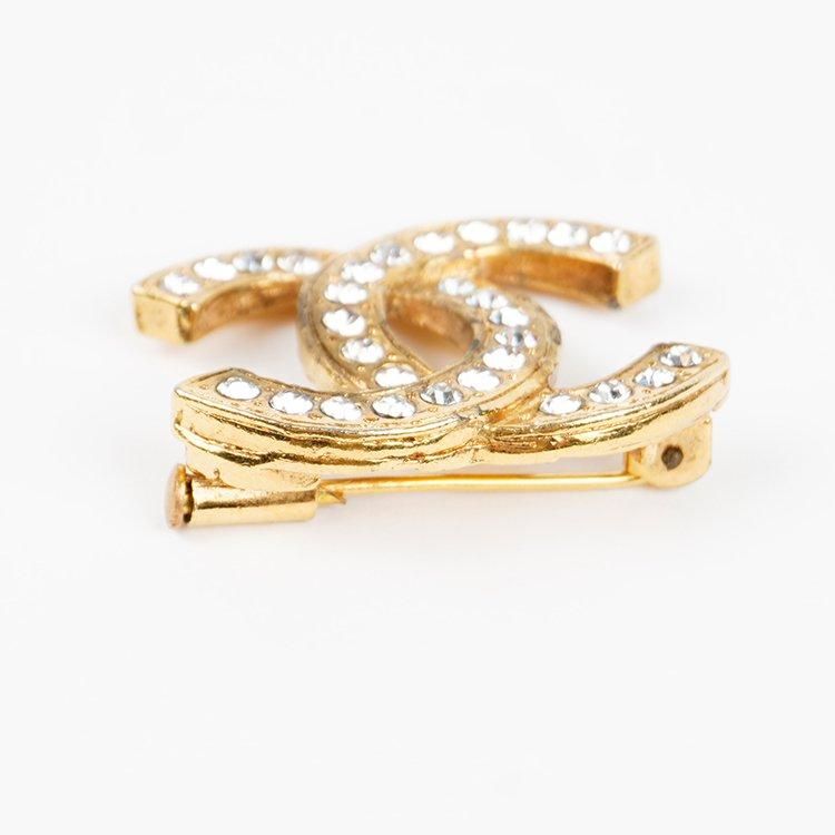 ココマークラインストーンブローチ ゴールド ヴィンテージ