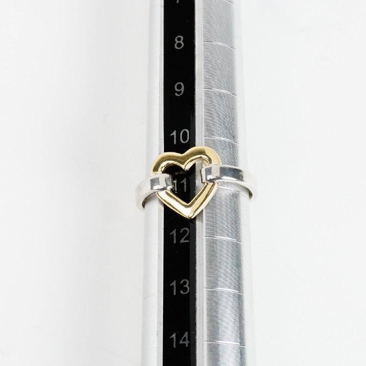 SALE【ティファニー】リンク　オープン　ハート　コンビ　リング　７号　2300 SALE【ティファニー】リンク オープン ハート コンビ リング 7