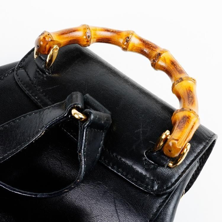 【美品】GUCCI バンブーミニバックパック ブラック ヴィンテージ バンブーミニバックパック ブラック ヴィンテージ|グッチ GUCCI