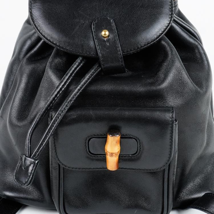 【美品】GUCCI バンブーミニバックパック ブラック ヴィンテージ バンブーミニバックパック ブラック ヴィンテージ|グッチ GUCCI