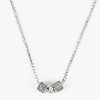 Dior CDロゴ ラインストーン ひし形 ネックレス