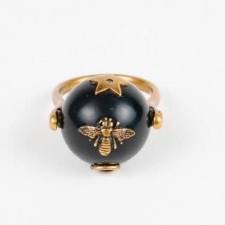 Dior ディオール ミツバチボールリング ゴールド×ブラック ヴィンテージの商品画像