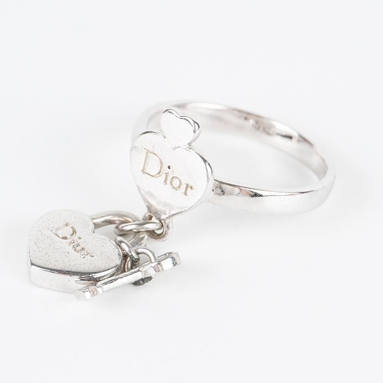 Dior ディオール ハートキーチャームリング シルバー