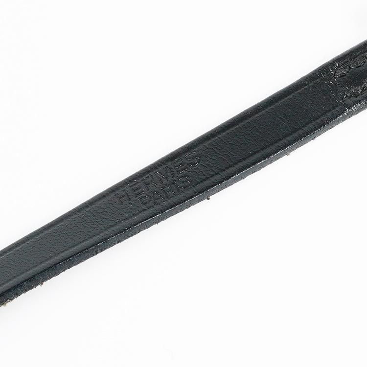 エルメス HERMES アピ3 ロング ブレスレット ブラック×シルバー