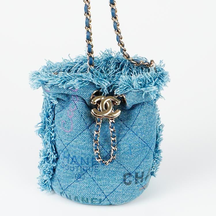 CHANEL シャネル マトラッセデニムミニバケットショルダーバッグ