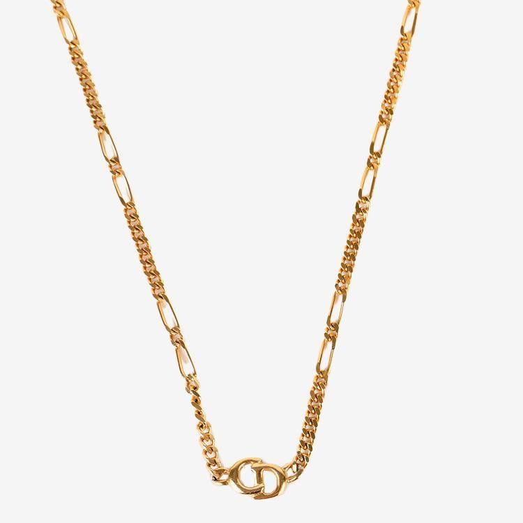 Dior CDロゴ ネックレス ゴールド ヴィンテージ☆ CDロゴラインストーンネックレス ゴールド ヴィンテージ