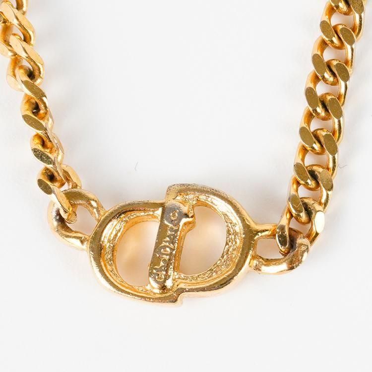 Dior ディオール CDロゴミックスチェーンネックレス ゴールド