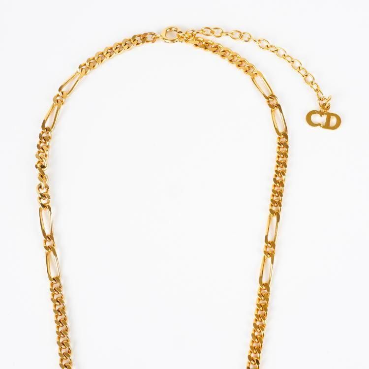 【美品】　ディオール　チェーン　ネックレス　ゴールド　アクセサリー　408 Dior ディオール CDロゴミックスチェーンネックレス ゴールド