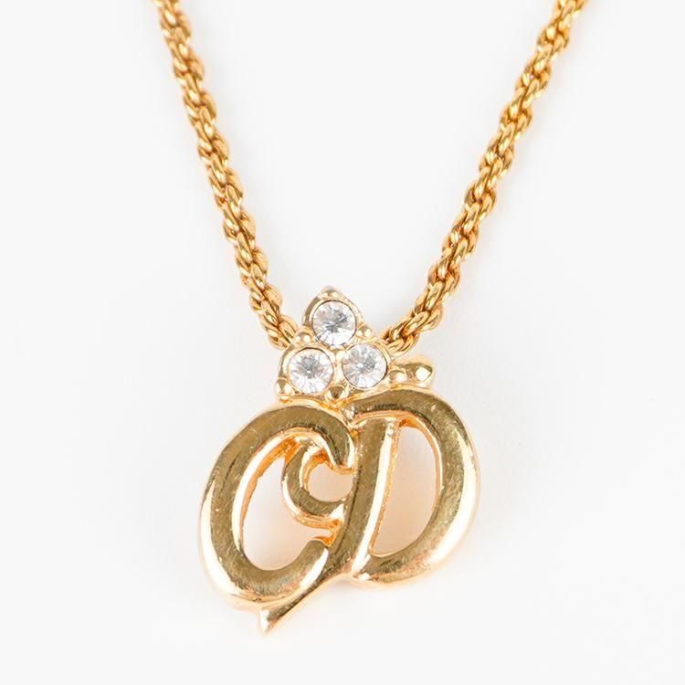 Dior ディオール ニュアンスロゴラインストーンネックレス