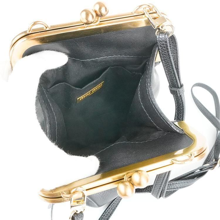 MIU MIU ミュウミュウ アーカイブクラスプハンドバッグ ブラック