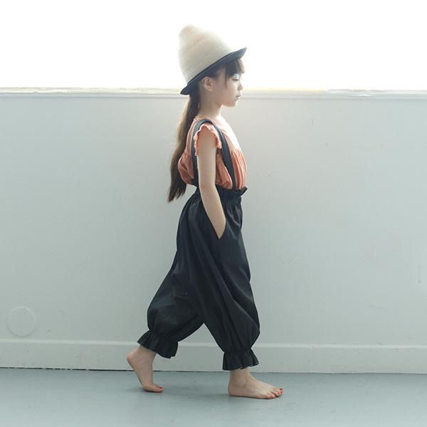 フォークメイド folkmadeサスペンダー付きサロペット(ブラック