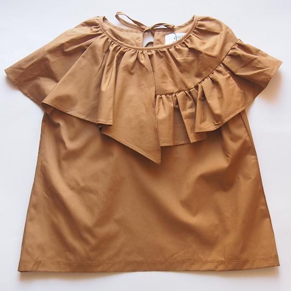 フォークメイド folk made フレアーブラウス（カーキ） - Tree Kids | 北欧子供服ヨーロッパ子供服をメインにセレクトしました