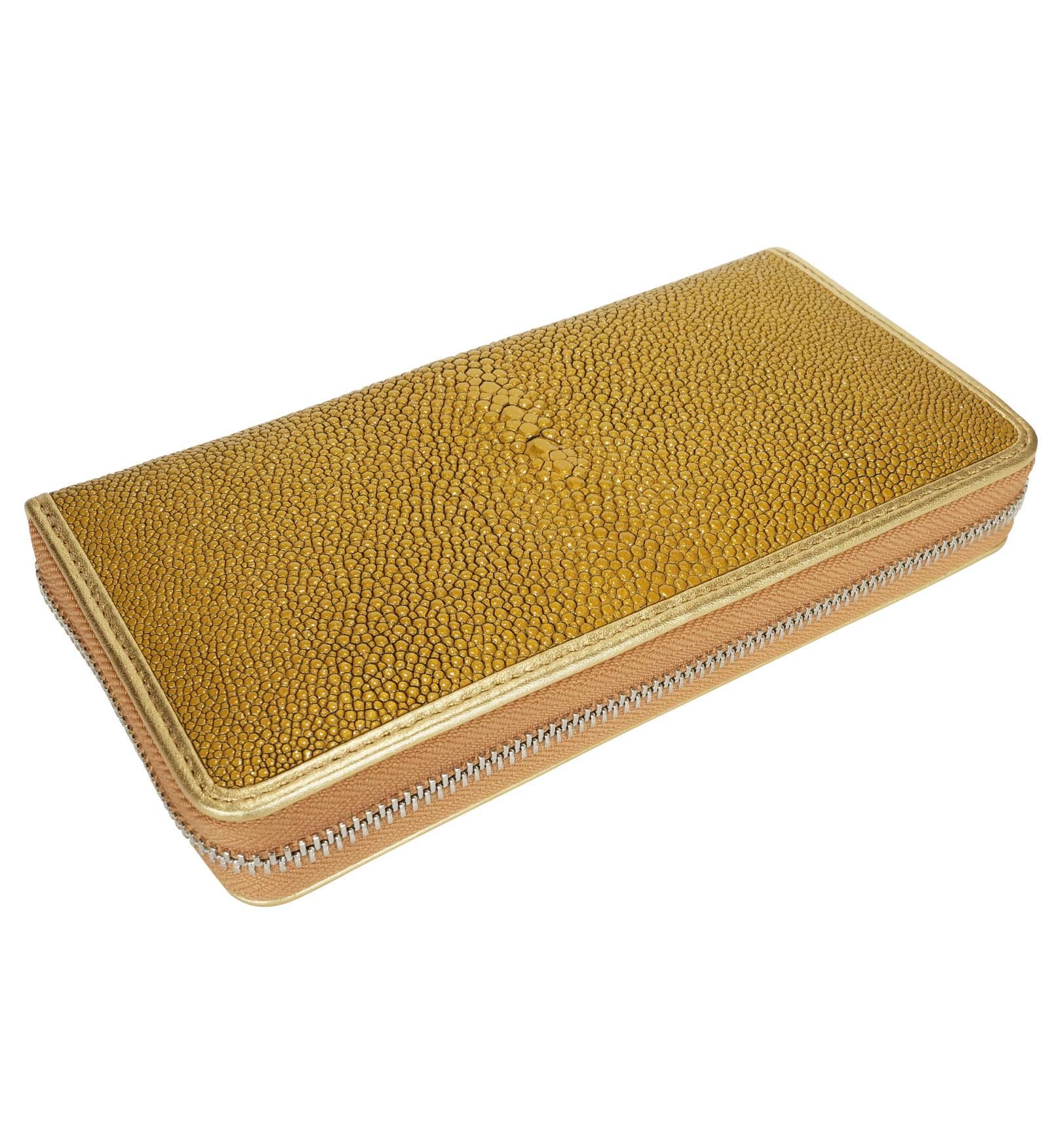 バハリ　ガルーシャ 長財布 （ゴールドMIXファスナー） ガルーシャ ラウンドファスナー 長財布 スパークリング ゴールド