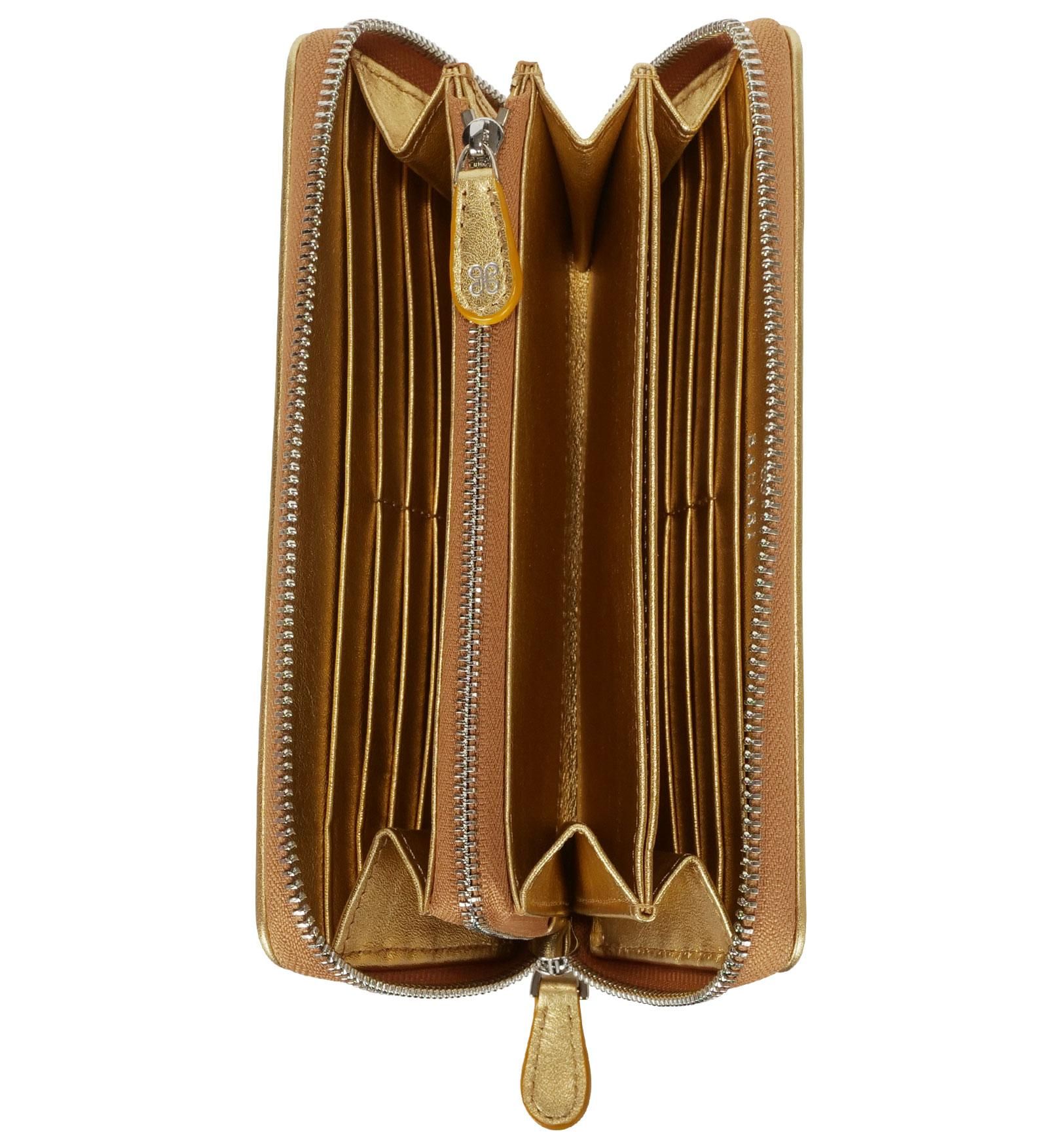 ガルーシャ ラウンドファスナー 長財布 スパークリング ゴールド
