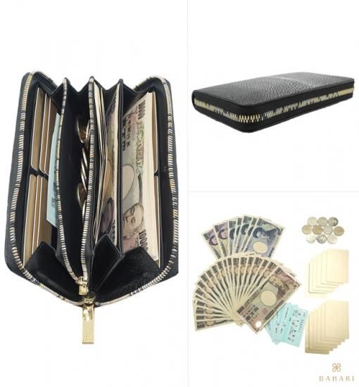 ガルーシャ ラウンドファスナー ウォレット ポリッシュ ライトグレー