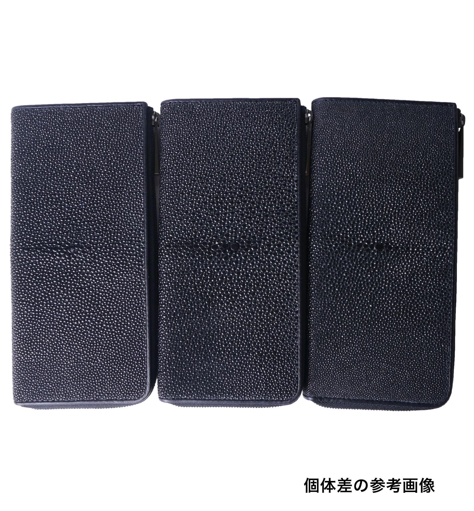 長財布 L型ファスナー キャビア Allブラック - BAHAR I-