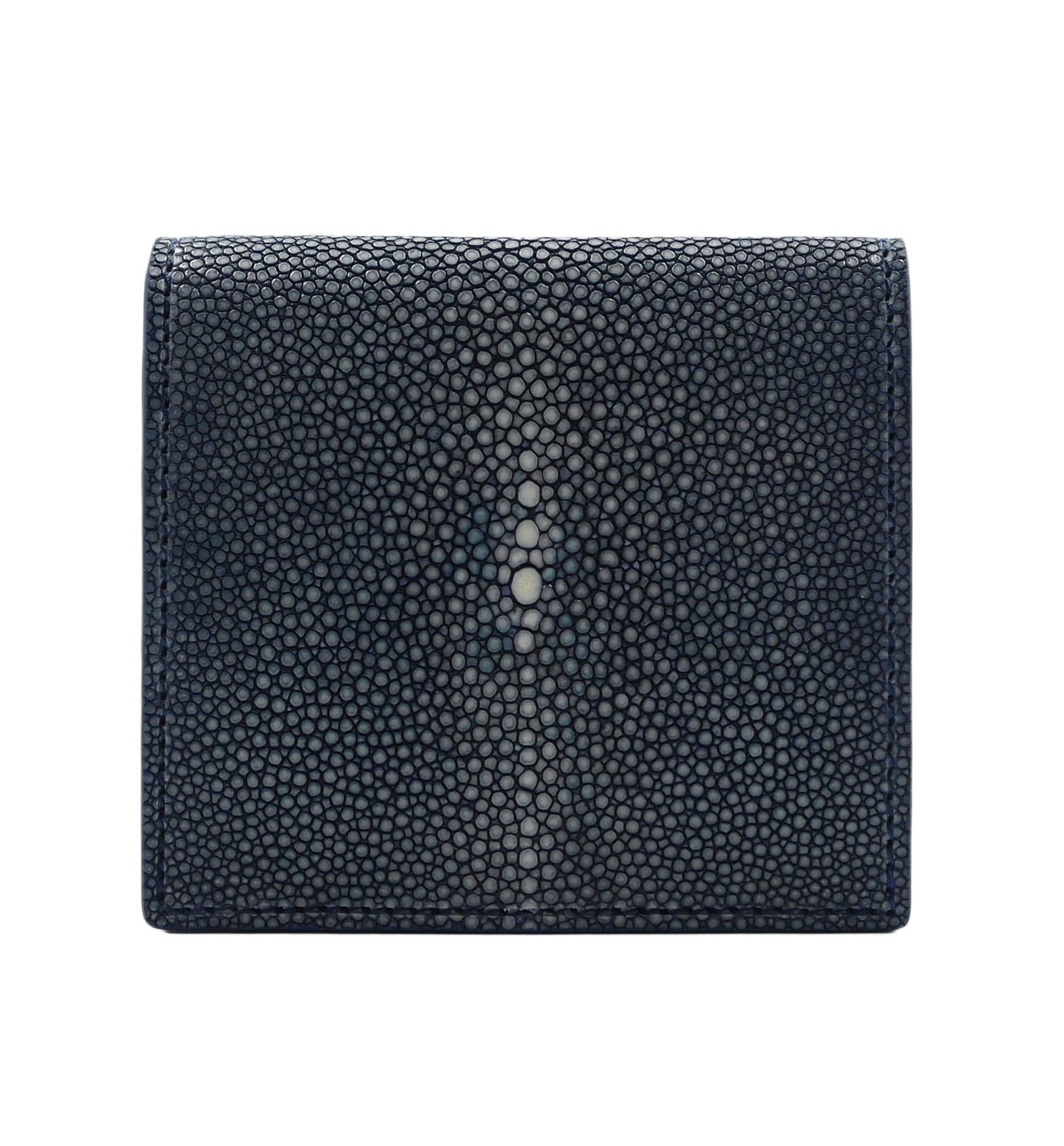 BAHARI エイ革 ガルーシャ ミニ財布 ポリッシュ ネイビー ガルーシャ ミニ財布 ポリッシュ ネイビー - BAHARI -