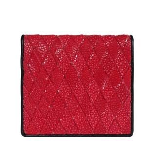 極美品 BAHARI エイ革 二つ折り財布 ポリッシュ イントレチャート エイ革の財布！スティングレイのおすすめブランドBAHARI（バハリ