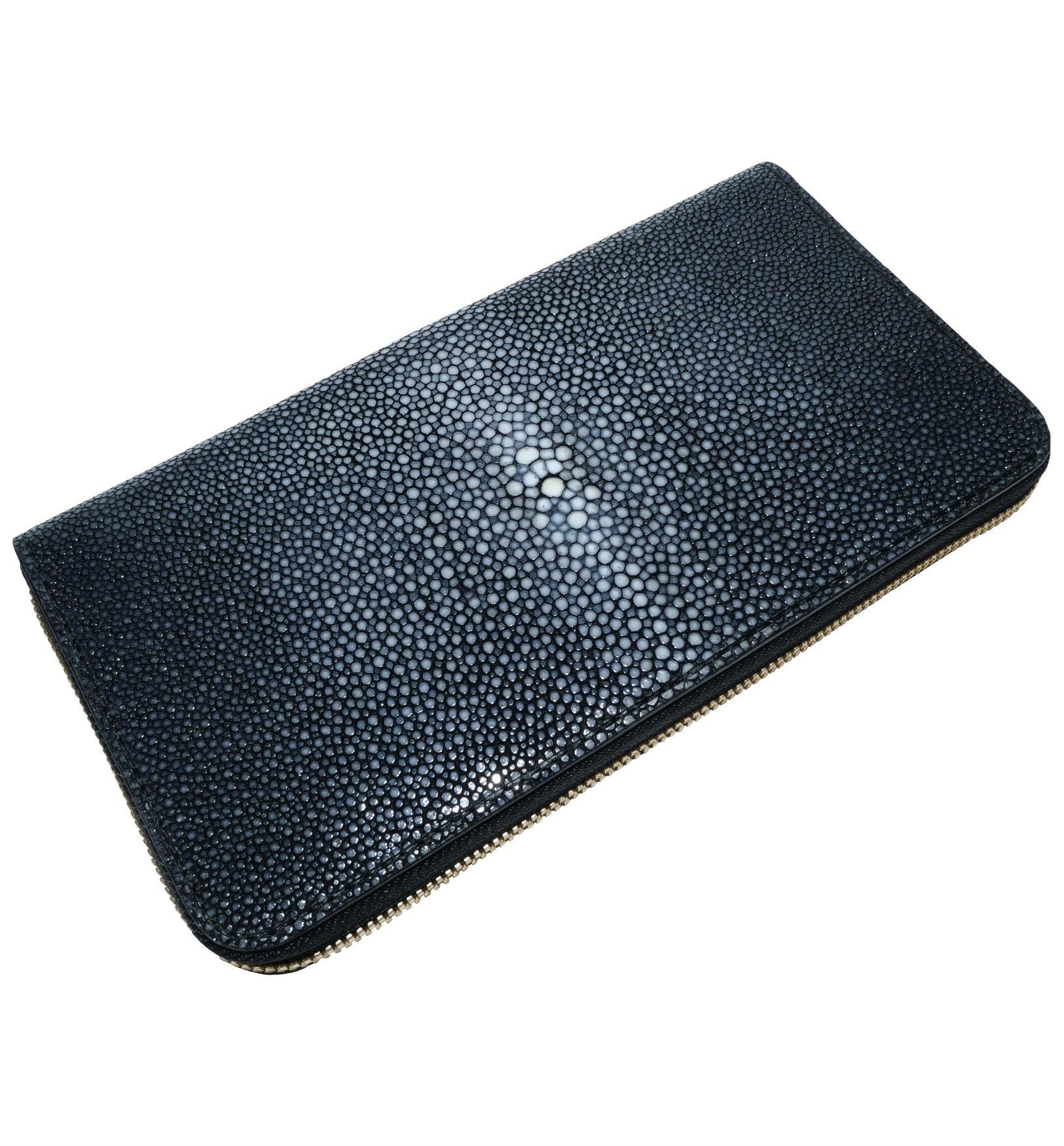 ガルーシャ 薄型長財布 ポリッシュ ブラック - BAHARI -