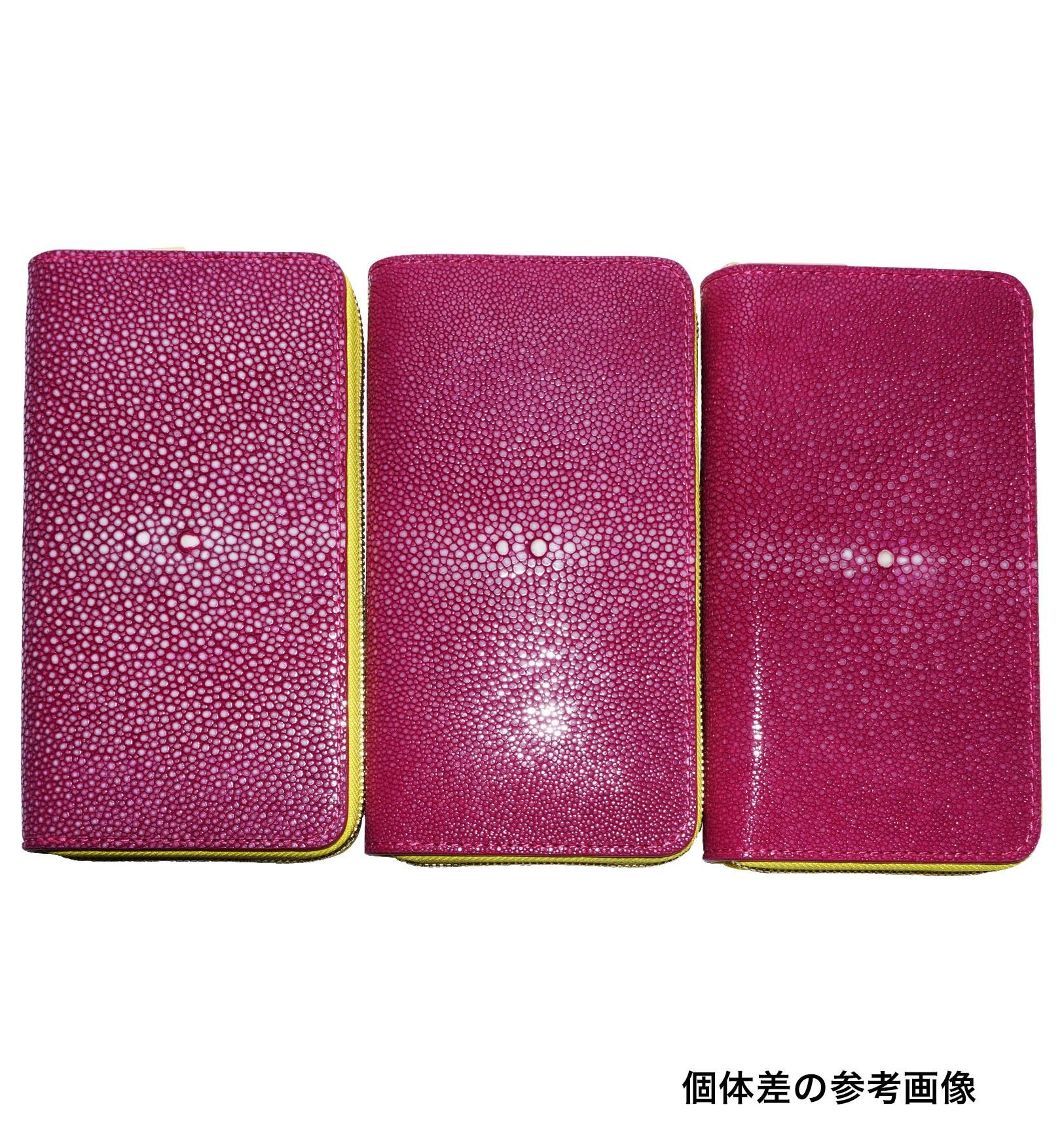 BAHARI ガルーシャ　長財布　ラウンドファスナー ガルーシャ ラウンドファスナー ウォレット ポリッシュ マゼンタ