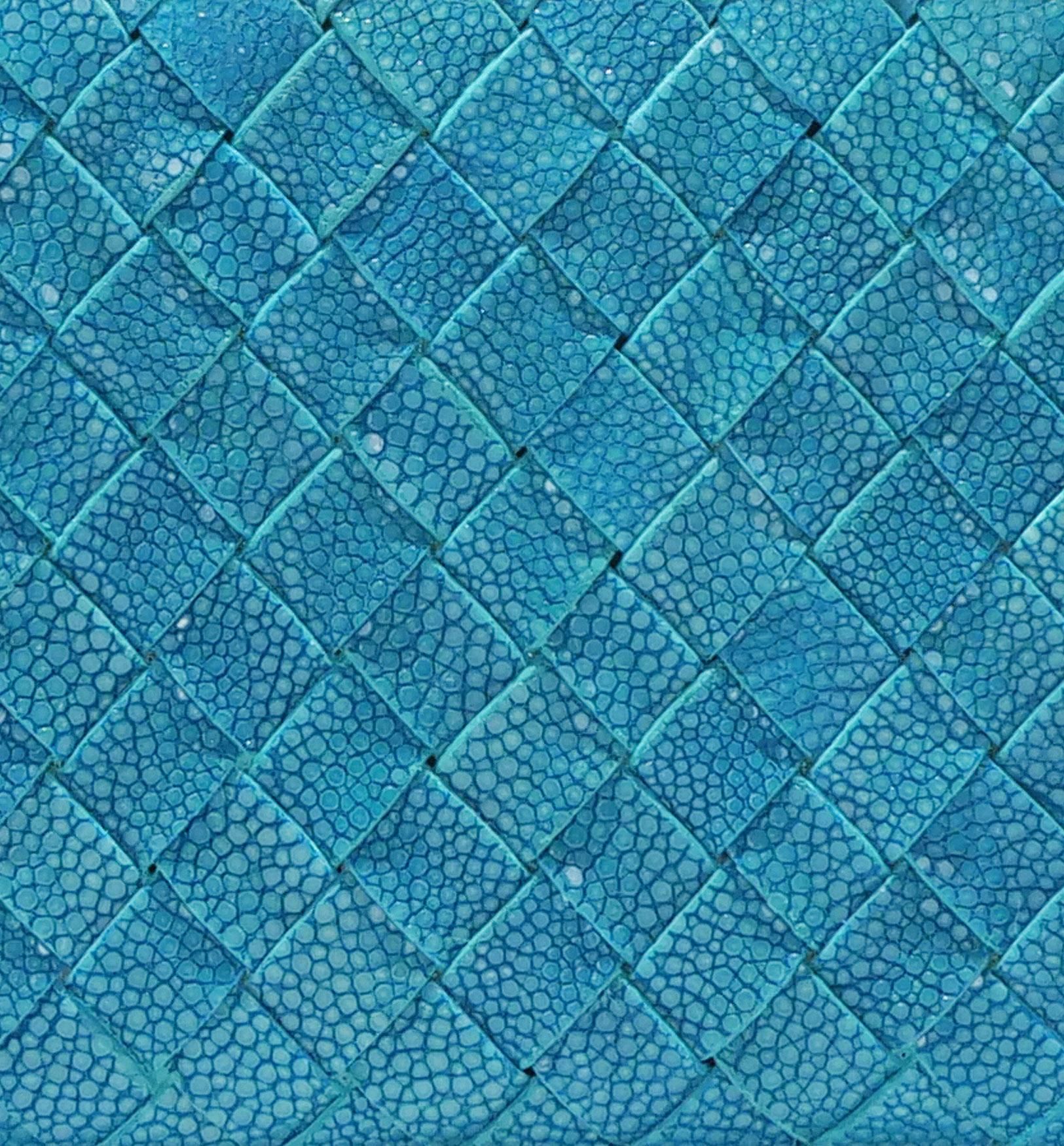 長財布 L型ファスナー イントレチャート ターコイズブルー - BAHARI -