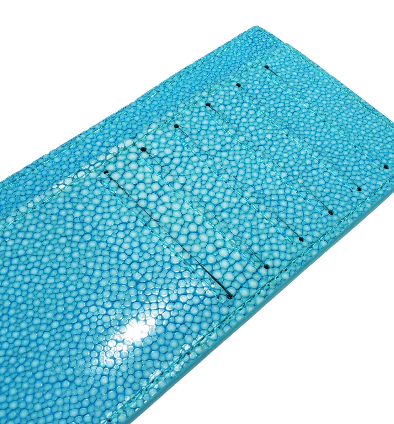 ガルーシャ 薄型長財布 ポリッシュ ターコイズブルー - BAHARI - ガルーシャ 薄型長財布 ポリッシュ ターコイズブルー - BAHARI -