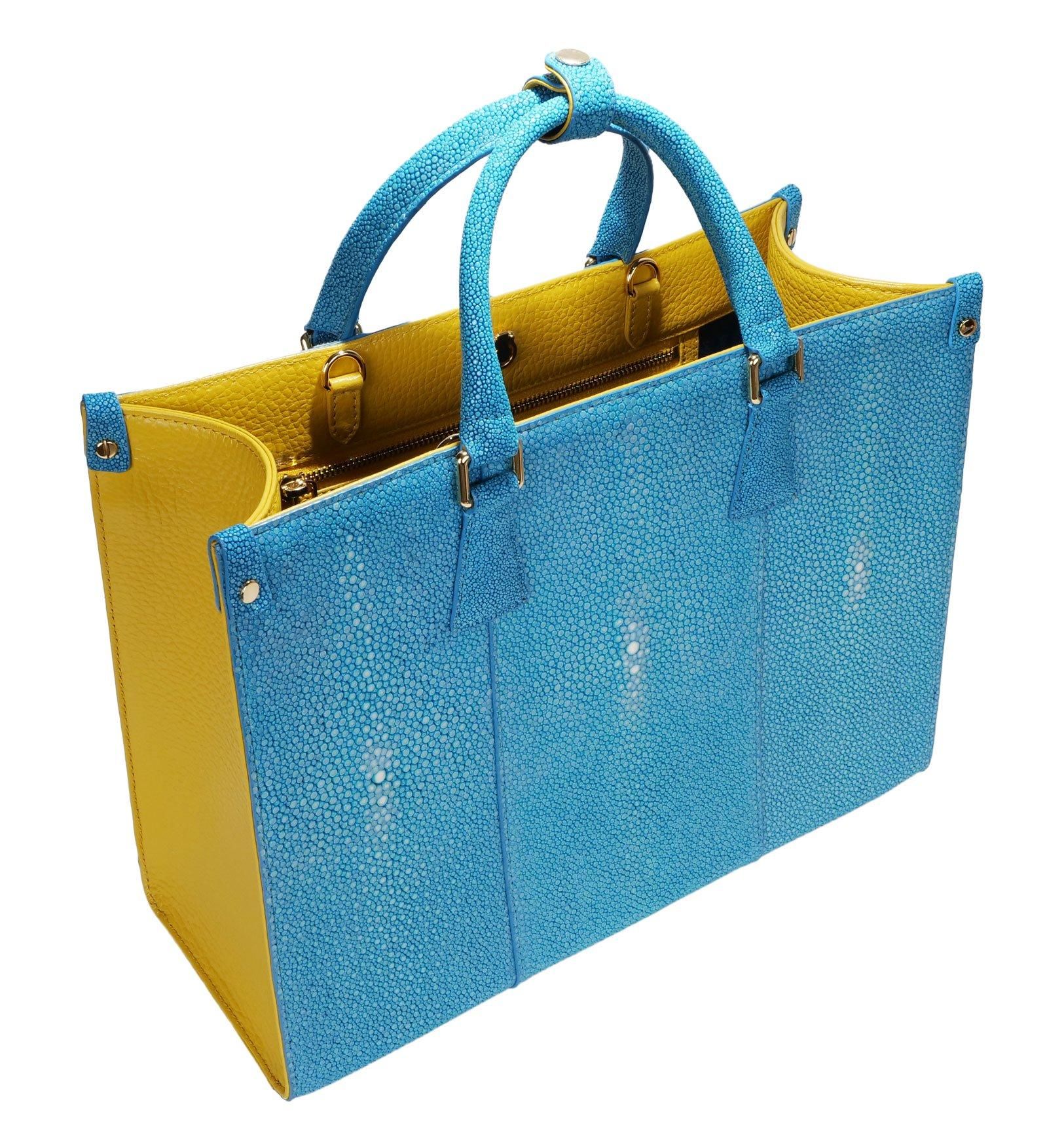 ガルーシャ トートバッグ ポリッシュ ターコイズブルー - BAHARI -