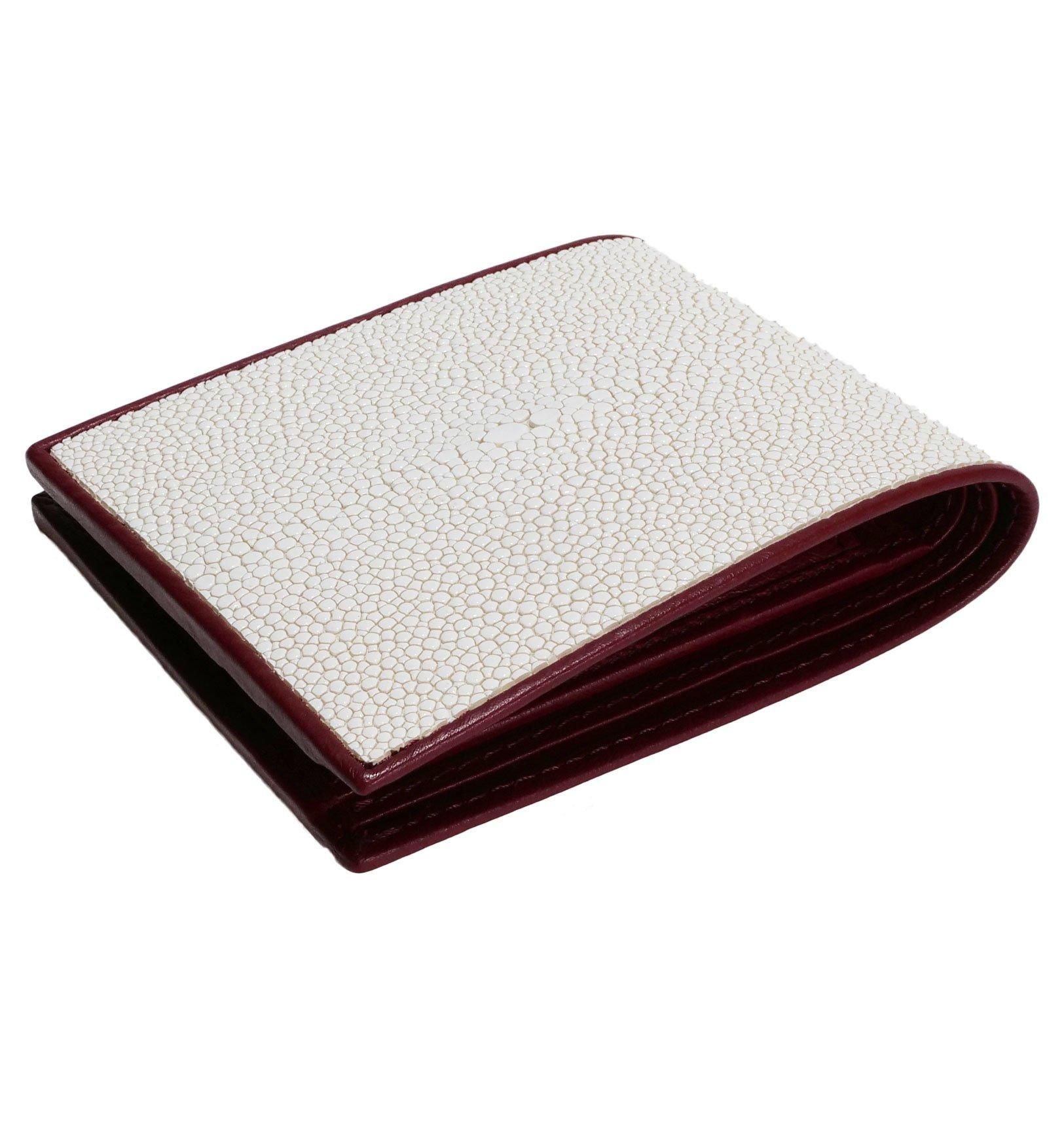 BAHARI ガルーシャショート財布 ブラック(中ワインレッド) ケース付 ガルーシャ ミニ財布 キャビア ブラック - BAHARI -