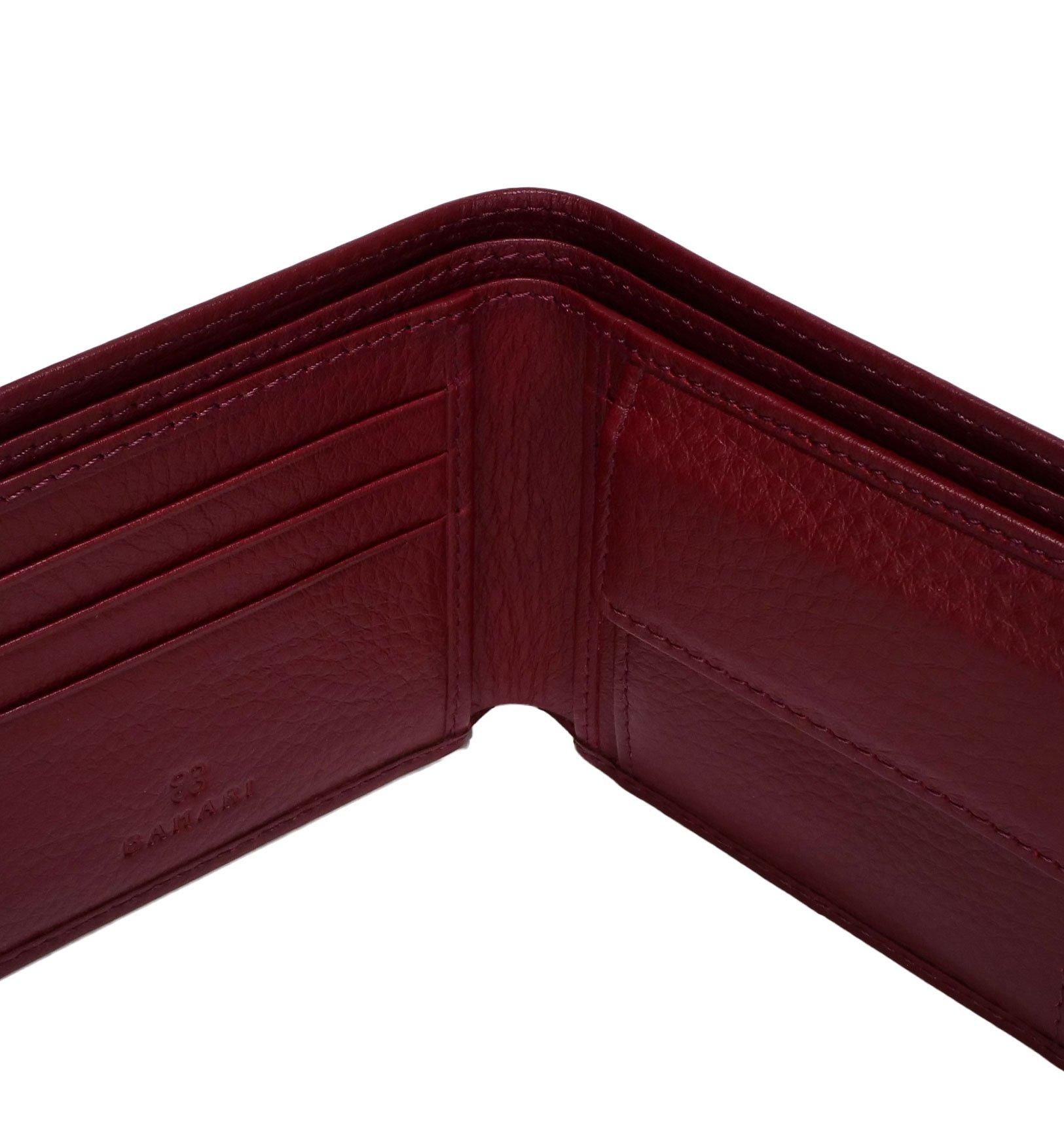 BAHARI ガルーシャショート財布 ブラック(中ワインレッド) ケース付 ショート 財布 (コインケースあり) ブラックNO.2（中ワイン