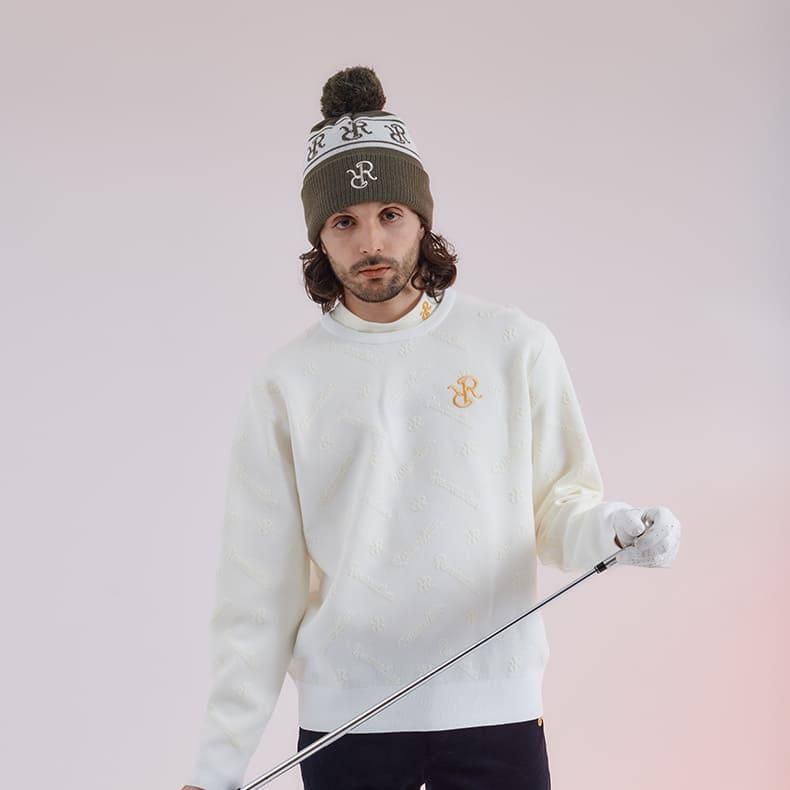 RRロゴポンポンニットキャップ カーキ | Resurrection