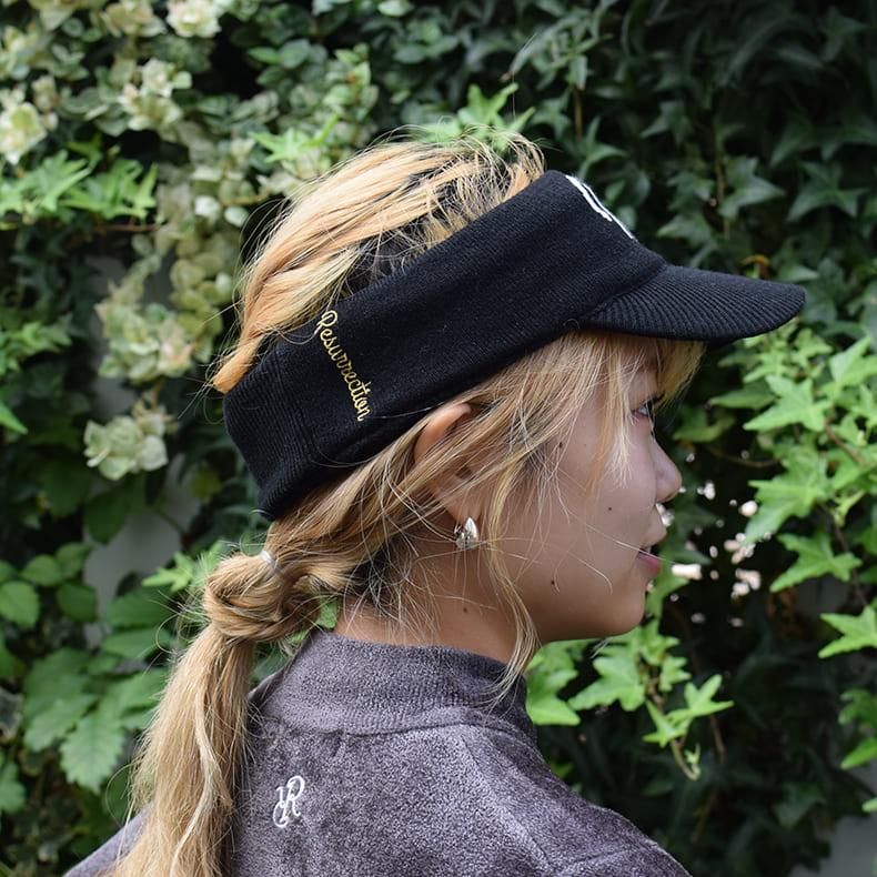 【新品】レザレクション　ゴルフ　サンバイザー　黒 新品】レザレクション ゴルフ サンバイザー 黒 新品