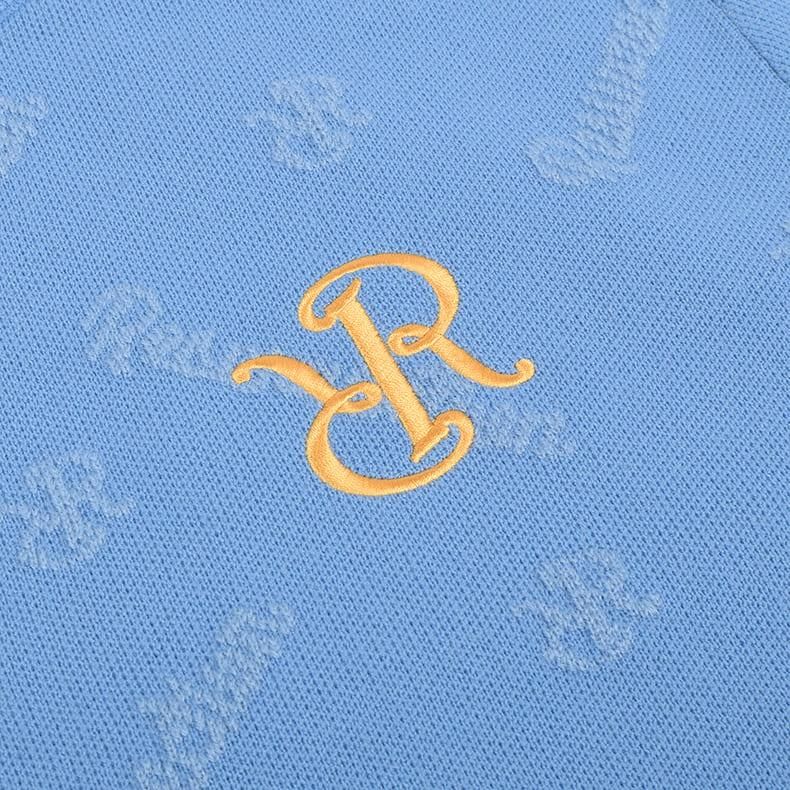 メンズ ロゴモノグラムニットプルオーバー ブルー