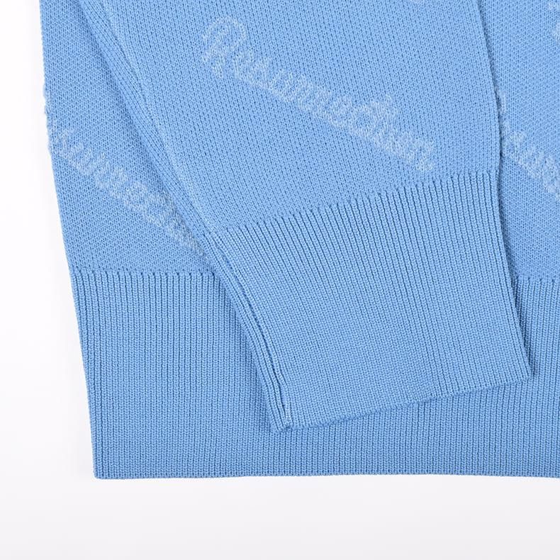 メンズ ロゴモノグラムニットプルオーバー ブルー