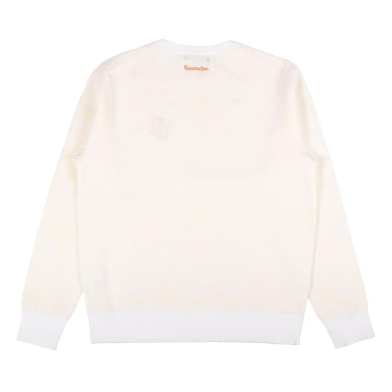 メンズ ロゴモノグラムニットプルオーバー ホワイト