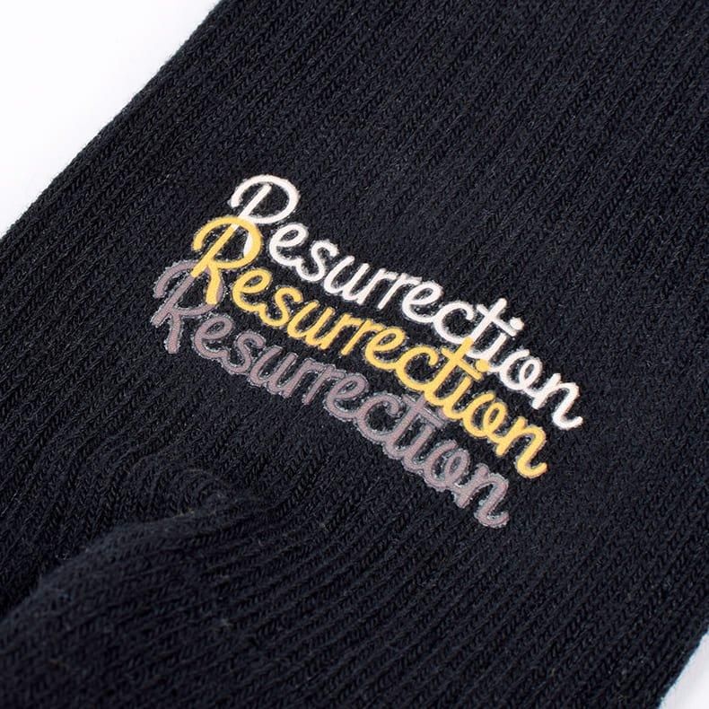 メンズ トリプルロゴミドルソックス ブラック | Resurrection