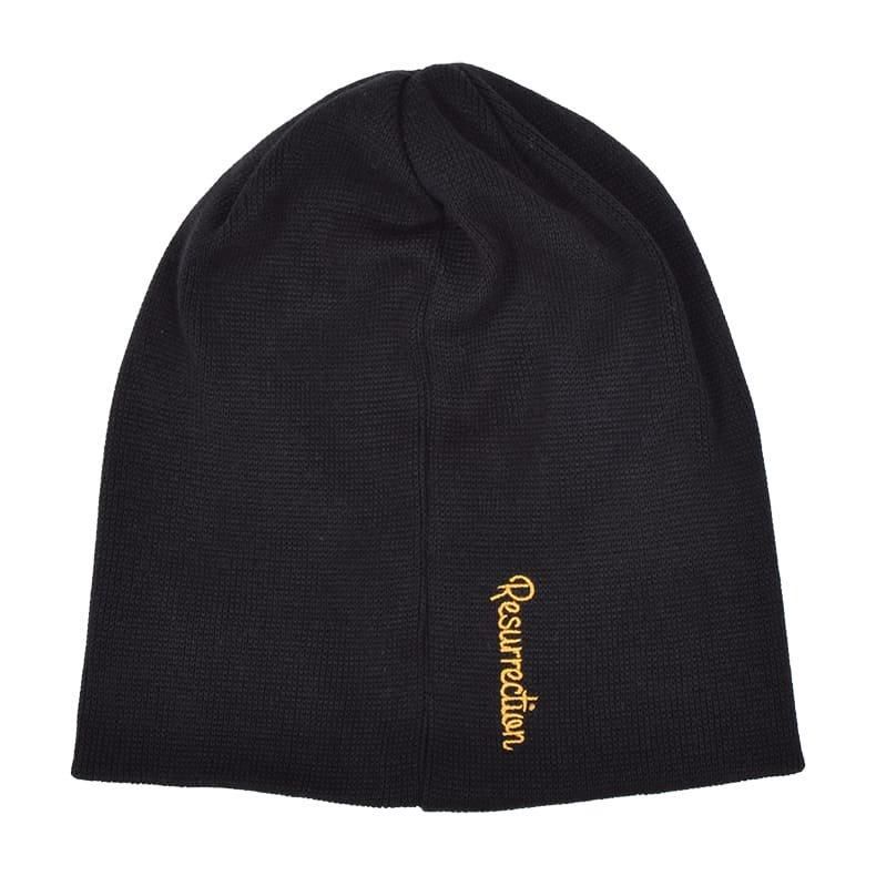 レザレクション　ゴルフ 防風　レイヤーロゴセーター Ｓニット帽 　ニット帽　Ｓ ニットビーニー ブラック | Resurrection レザレクション