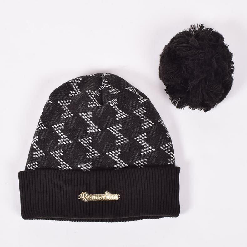 【新品】レザレクション　ポンポンニットキャップ レザレクション ポンポンGMニットキャップ RR2-2AWKCAP02