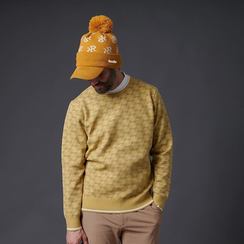 メンズ GMクルーネックニットプルオーバー マスタード | Resurrection
