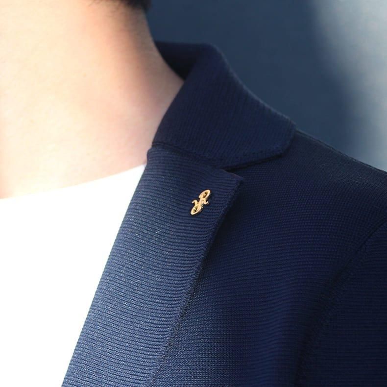 メンズ ニットテーラードジャケット ネイビー | Resurrection